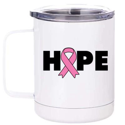 Hope Breast Cancer Awareness Ribbon 12 oz Stainless Steel Tumbler Cup