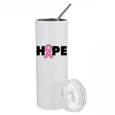 Hope Breast Cancer Awareness Ribbon Stainless Steel Tumbler