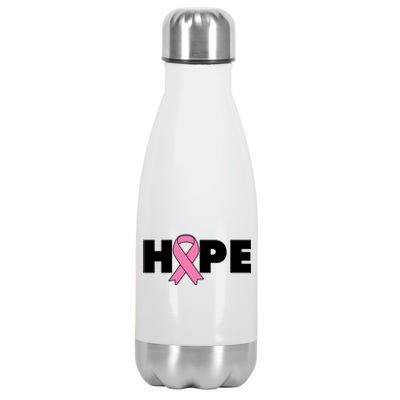 Hope Breast Cancer Awareness Ribbon Stainless Steel Insulated Water Bottle