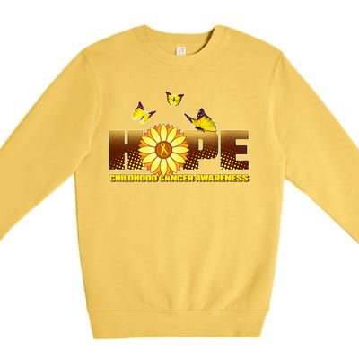 Hope Childhood Cancer Awareness Premium Crewneck Sweatshirt