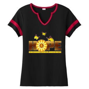 Hope Childhood Cancer Awareness Ladies Halftime Notch Neck Tee