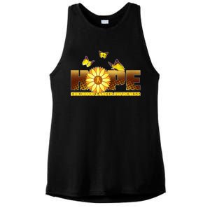 Hope Childhood Cancer Awareness Ladies PosiCharge Tri-Blend Wicking Tank