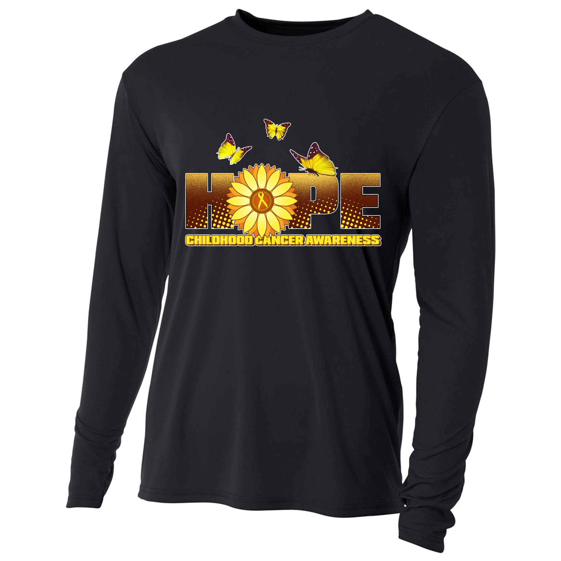 Hope Childhood Cancer Awareness Cooling Performance Long Sleeve Crew