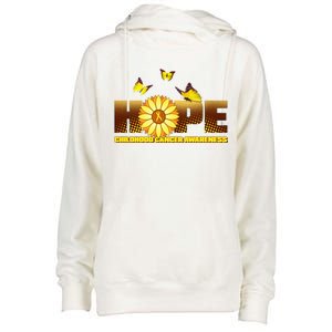 Hope Childhood Cancer Awareness Womens Funnel Neck Pullover Hood