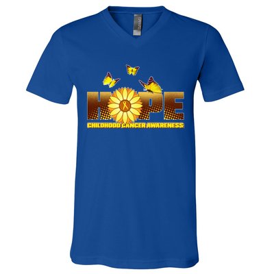 Hope Childhood Cancer Awareness V-Neck T-Shirt