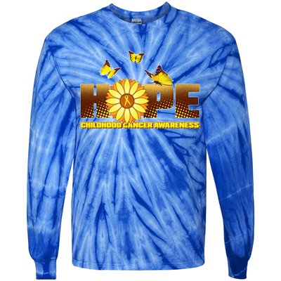 Hope Childhood Cancer Awareness Tie-Dye Long Sleeve Shirt