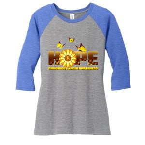 Hope Childhood Cancer Awareness Women's Tri-Blend 3/4-Sleeve Raglan Shirt