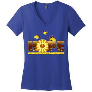 Hope Childhood Cancer Awareness Women's V-Neck T-Shirt