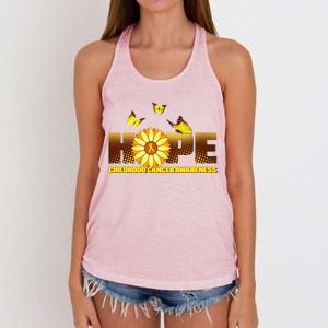 Hope Childhood Cancer Awareness Women's Knotted Racerback Tank