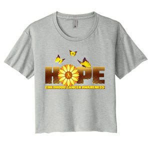 Hope Childhood Cancer Awareness Women's Crop Top Tee