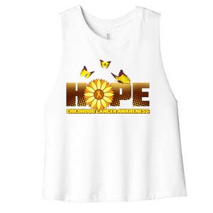 Hope Childhood Cancer Awareness Women's Racerback Cropped Tank