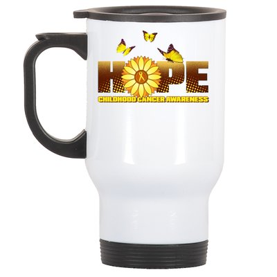 Hope Childhood Cancer Awareness Stainless Steel Travel Mug