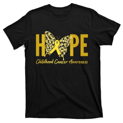 Hope Childhood Cancer Awareness Butterfly T-Shirt