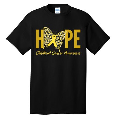 Hope Childhood Cancer Awareness Butterfly Tall T-Shirt