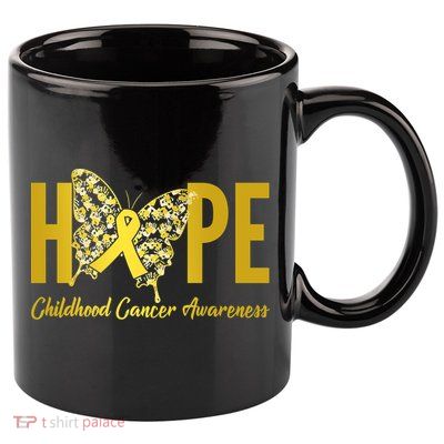 Hope Childhood Cancer Awareness Butterfly 11oz C Handle Ceramic Mug