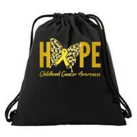 Hope Childhood Cancer Awareness Butterfly Drawstring Bag