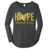 Hope Childhood Cancer Awareness Butterfly Women's Perfect Tri Tunic Long Sleeve Shirt