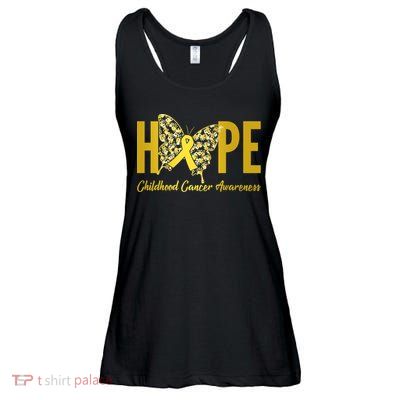 Hope Childhood Cancer Awareness Butterfly Ladies Essential Flowy Tank