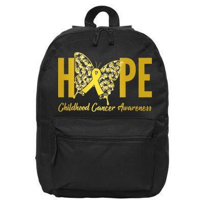 Hope Childhood Cancer Awareness Butterfly 16 in Basic Backpack