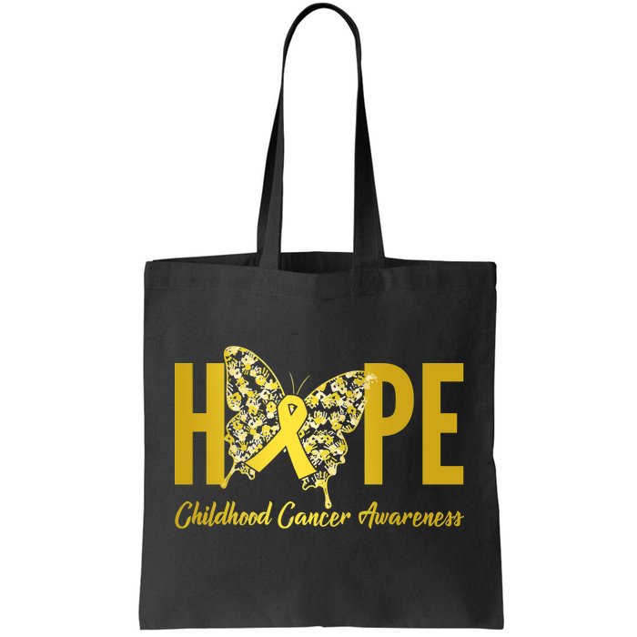 Hope Childhood Cancer Awareness Butterfly Tote Bag