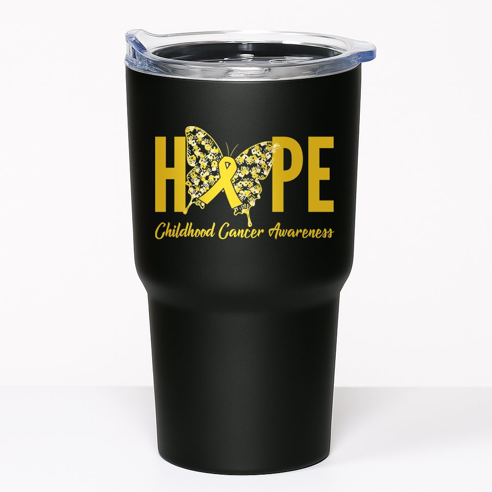 Hope Childhood Cancer Awareness Butterfly Tumbler