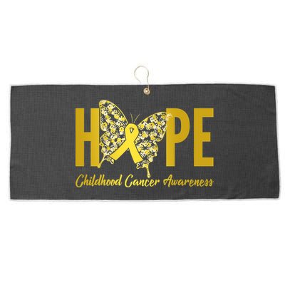 Hope Childhood Cancer Awareness Butterfly Large Microfiber Waffle Golf Towel