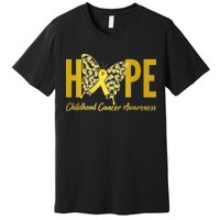 Hope Childhood Cancer Awareness Butterfly Premium T-Shirt