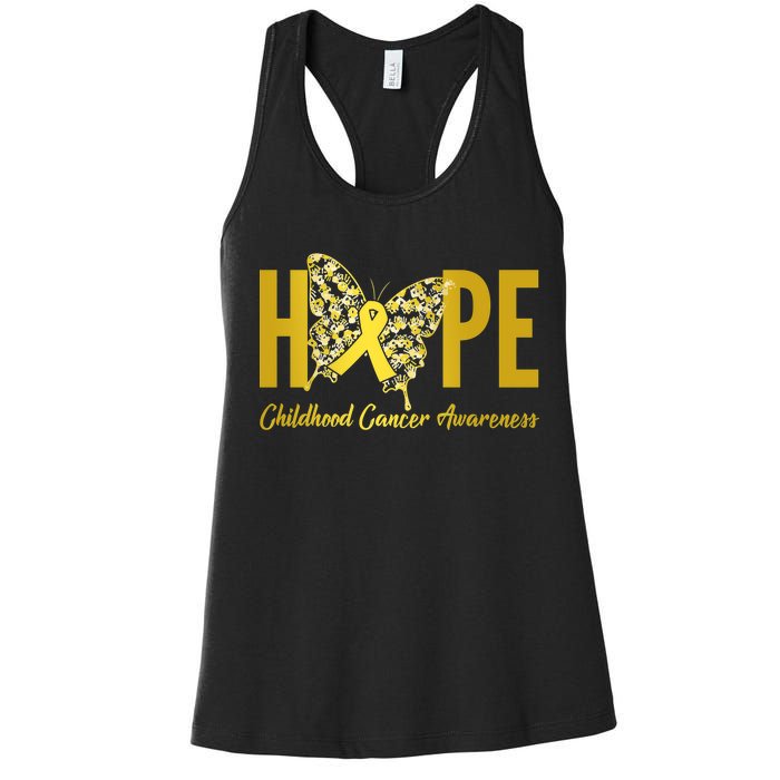 Hope Childhood Cancer Awareness Butterfly Women's Racerback Tank