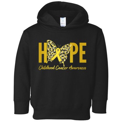 Hope Childhood Cancer Awareness Butterfly Toddler Hoodie