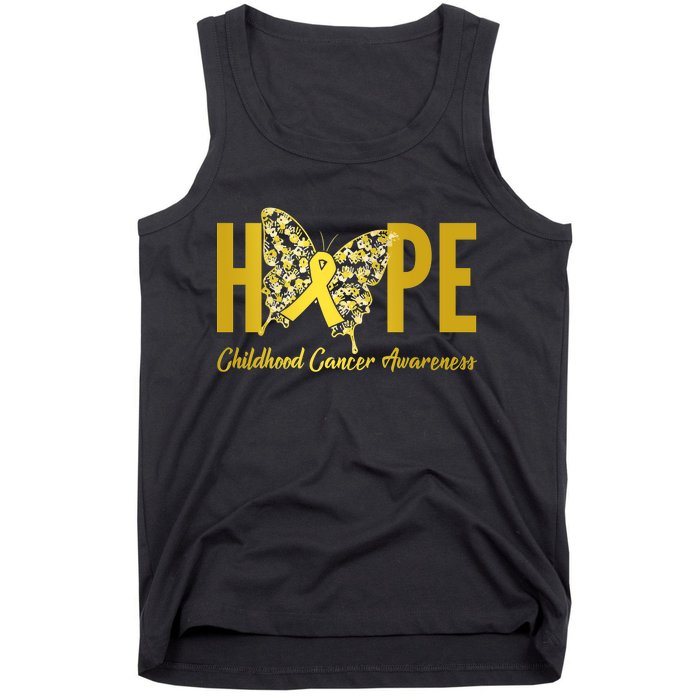 Hope Childhood Cancer Awareness Butterfly Tank Top