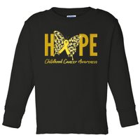 Hope Childhood Cancer Awareness Butterfly Toddler Long Sleeve Shirt