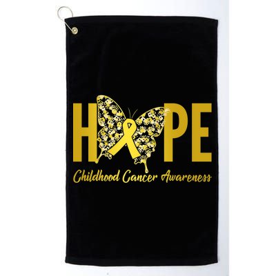 Hope Childhood Cancer Awareness Butterfly Platinum Collection Golf Towel