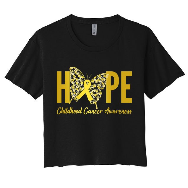 Hope Childhood Cancer Awareness Butterfly Crop Top