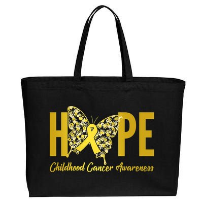 Hope Childhood Cancer Awareness Butterfly Cotton Canvas Jumbo Tote