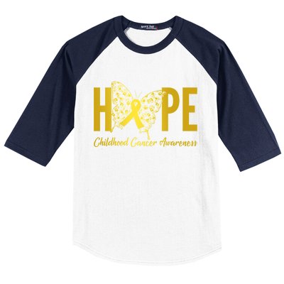 Hope Childhood Cancer Awareness Butterfly Baseball Sleeve Shirt