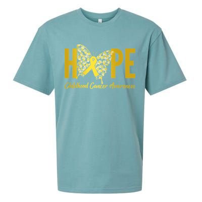 Hope Childhood Cancer Awareness Butterfly Sueded Cloud Jersey T-Shirt