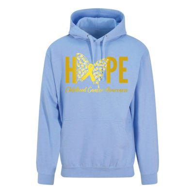 Hope Childhood Cancer Awareness Butterfly Unisex Surf Hoodie