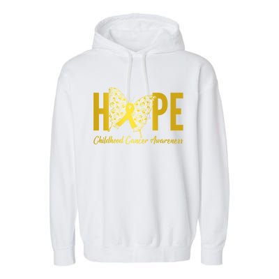 Hope Childhood Cancer Awareness Butterfly Garment-Dyed Fleece Hoodie