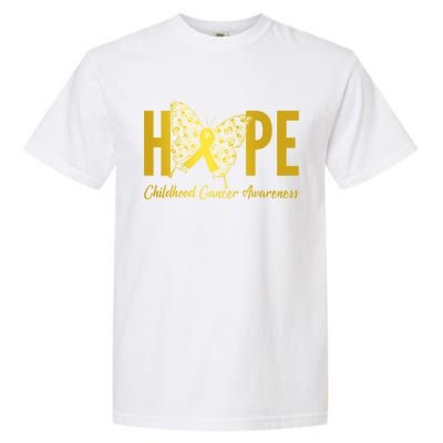 Hope Childhood Cancer Awareness Butterfly Garment-Dyed Heavyweight T-Shirt