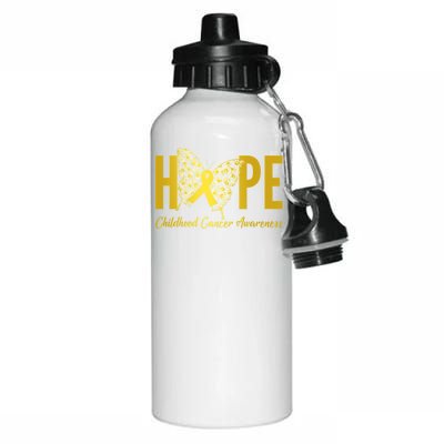 Hope Childhood Cancer Awareness Butterfly Aluminum Water Bottle