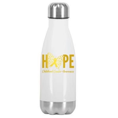 Hope Childhood Cancer Awareness Butterfly Stainless Steel Insulated Water Bottle