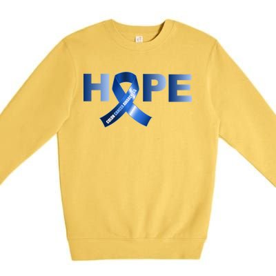 Hope Colon Cancer Awareness Fight Logo Premium Crewneck Sweatshirt