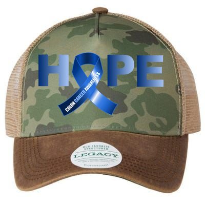 Hope Colon Cancer Awareness Fight Logo Legacy Tie Dye Trucker Hat