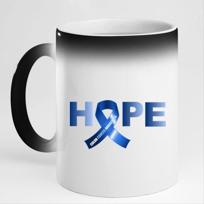 Hope Colon Cancer Awareness Fight Logo 11oz Black Color Changing Mug