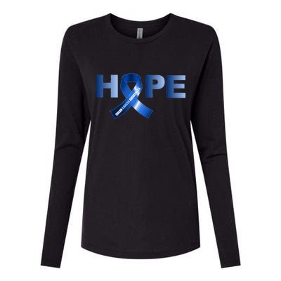 Hope Colon Cancer Awareness Fight Logo Womens Cotton Relaxed Long Sleeve T-Shirt