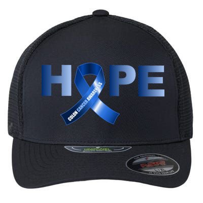 Hope Colon Cancer Awareness Fight Logo Flexfit Unipanel Trucker Cap