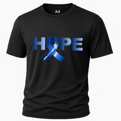 Hope Colon Cancer Awareness Fight Logo Cooling Performance Crew T-Shirt