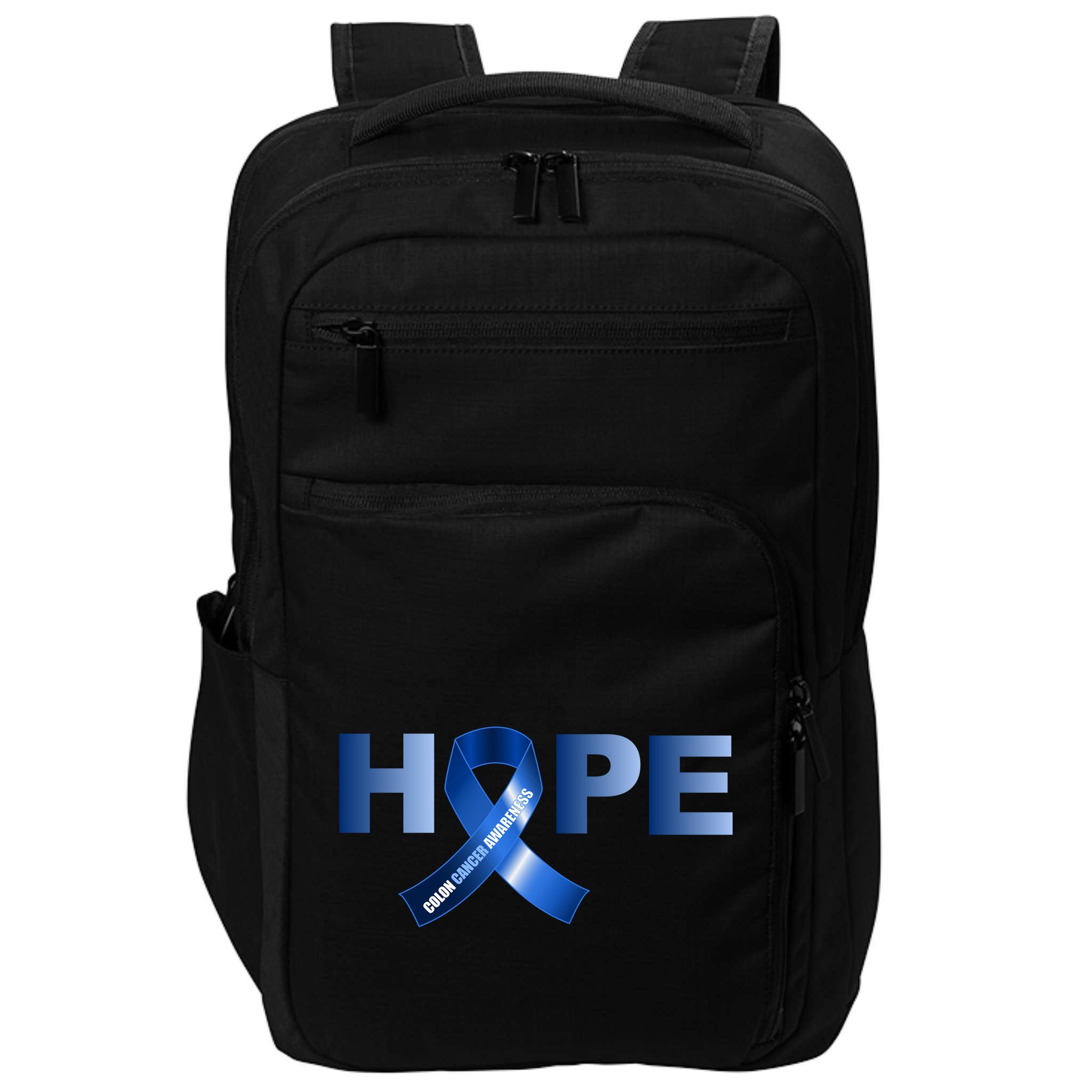 Hope Colon Cancer Awareness Fight Logo Impact Tech Backpack