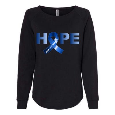 Hope Colon Cancer Awareness Fight Logo Womens California Wash Sweatshirt