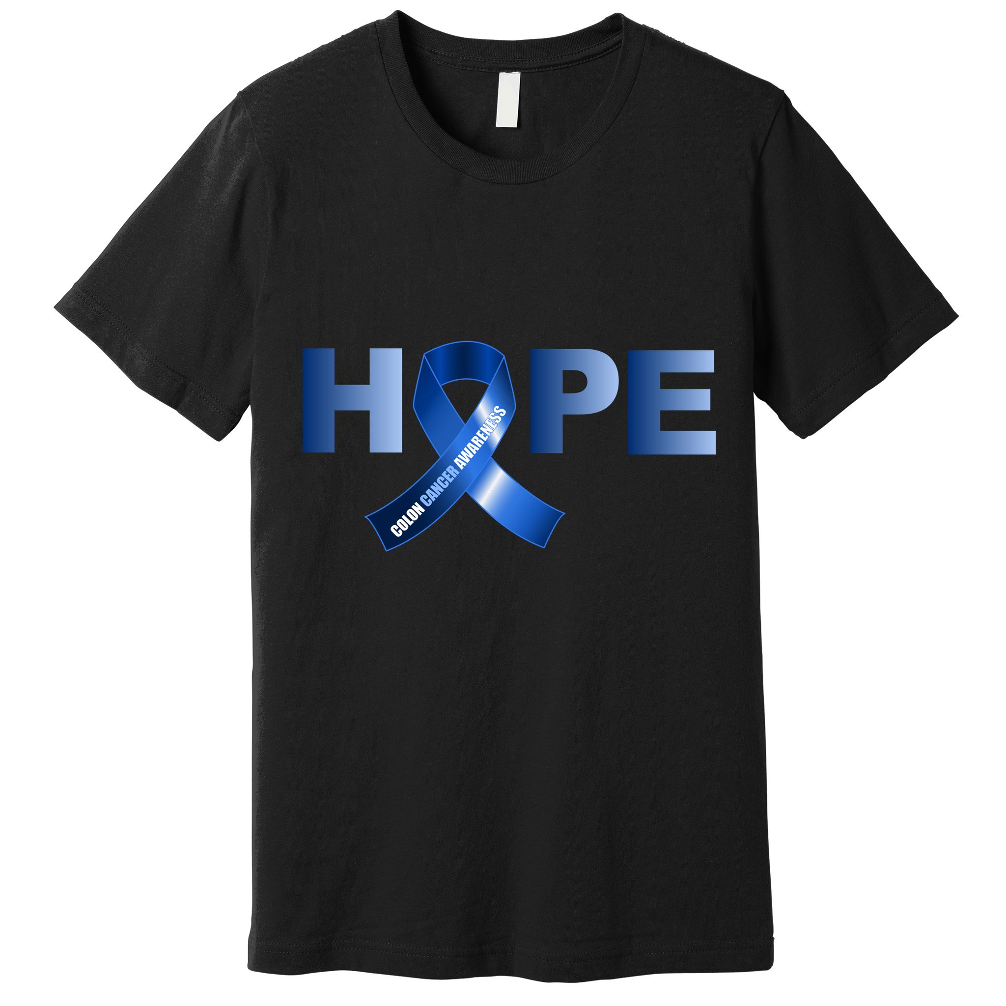 Hope Colon Cancer Awareness Fight Logo Premium T-Shirt